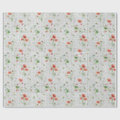 Wildblumen zu Gingham Geschenkpapier (Flach)