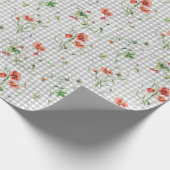 Wildblumen zu Gingham Geschenkpapier (Ecke)