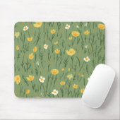 Wildblumen zu Grün Mousepad (Mit Mouse)