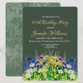 Wildblumen zum 50. Geburtstag Einladung (Vorne/Hinten)