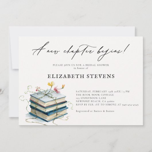 Wildblumen zum Brautparty buchen Neues Kapitel Einladung (Vorderseite)