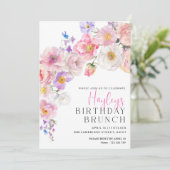 Wildblumen zum Brunch am Geburtstag Einladung (Stehend Vorderseite)
