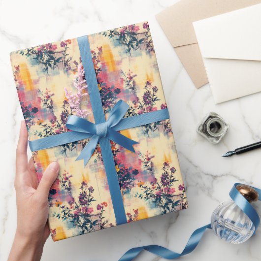 Wildblumen zum farbenfrohen Hintergrund Geschenkpapier (Schenken)