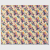 Wildblumen zum farbenfrohen Hintergrund Geschenkpapier (Flach)
