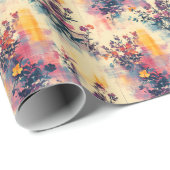 Wildblumen zum farbenfrohen Hintergrund Geschenkpapier (Rolleneckpunkt)
