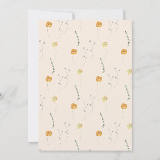 Wildblumen zum Frische Erröten Einladung (Rückseite)