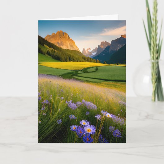 Wildblumen zum Geburtstag Karte (Vorderseite)