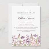 Wildblumen zum Gedenken an die Beerdigung des Lebe Einladung (Vorderseite)