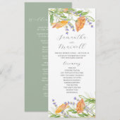 Wildblumen zum Hochzeitsprogramm für Wasserfarben Programm (Vorne/Hinten)