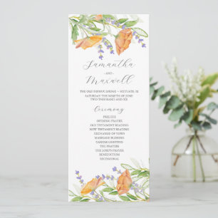 Wildblumen zum Hochzeitsprogramm für Wasserfarben Programm