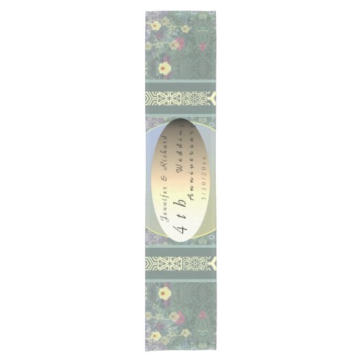 Wildblumen zum Hochzeitstag Kurzer Tischläufer (Vorderseite)