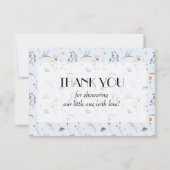 Wildblumen zur Blue Boy Baby Dusche Dankeskarte (Vorderseite)