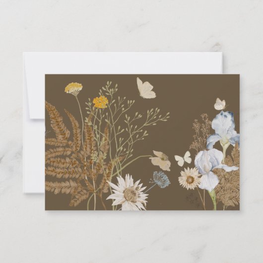 Wildblumen zur Braun-Hochzeit Save The Date (Rückseite)