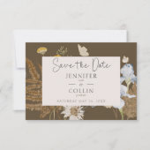 Wildblumen zur Braun-Hochzeit Save The Date (Vorderseite)