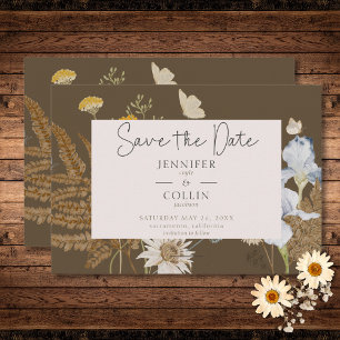 Wildblumen zur Braun-Hochzeit Save The Date