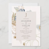 Wildblumen zur Einladung von Cream Wedding (Vorderseite)