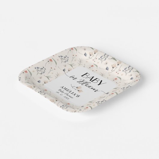 Wildblumen zur Elfenbeindusche Pappteller (Gewinkelt)