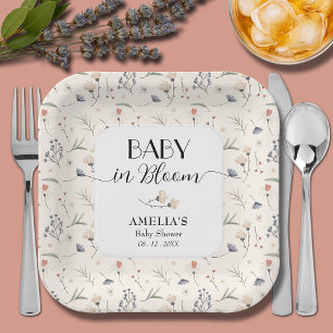 Wildblumen zur Elfenbeindusche Pappteller