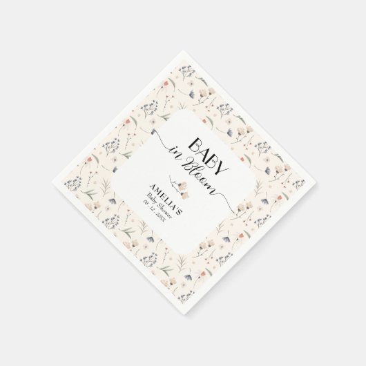 Wildblumen zur Elfenbeindusche Serviette (Ecke)