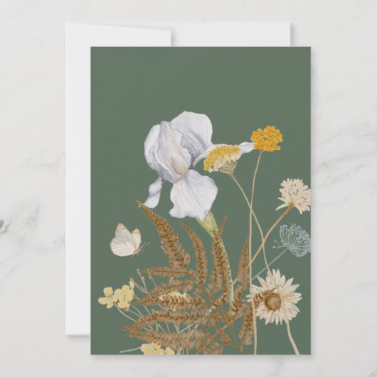 Wildblumen zur Hochzeitsfeier Einladung (Rückseite)