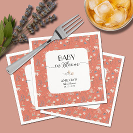 Wildblumen zur Terracotta-Babydusche Serviette