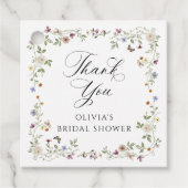 Wildblumenblüte Vintage Florale Brautparty Geschenkanhänger (Vorderseite)