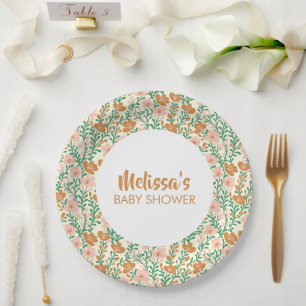 Wildblumenblüten Florale Babyparty Benutzerdefinie Pappteller