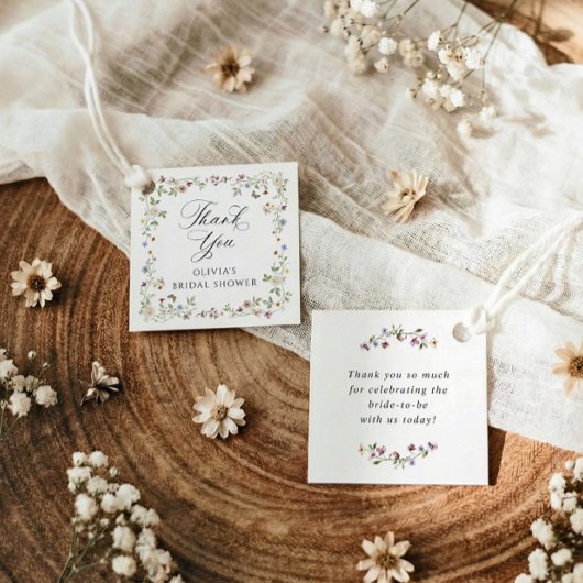 Wildblumenblüten Vintage Floral Brautschauer Geschenkanhänger