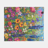 Wildblumenfeld Acrylmalerei Fleecedecke (Vorderseite (Horizontal))
