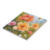 Wildblumenfeld | Aquarell Blumen Botanik Fliese (Seite)