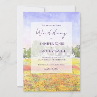 Wildblumenfeld Aquarell Einladung