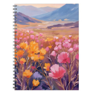 Wildblumenfeld   Florale Landschaftsmalerei Notizblock