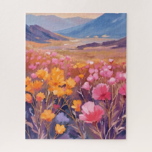 Wildblumenfeld | Florale Landschaftsmalerei Puzzle (Vertikal)