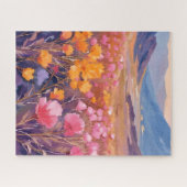 Wildblumenfeld | Florale Landschaftsmalerei Puzzle (Horizontal)
