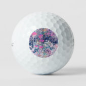 Wildblumenfeld-Impressionismus -Pink Golfball (Vorderseite)
