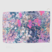 Wildblumenfeld-Impressionismus -Pink Golfhandtuch (Horizontal)