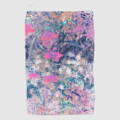 Wildblumenfeld-Impressionismus -Pink Golfhandtuch (Vorderseite)
