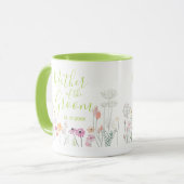 Wildblumengarten Aquarell Mutter des Bräutigams Tasse (Vorderseite Links)