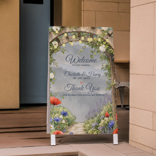 Wildblumengarten-Arbor-Rustikale Outdoor-Hochzeit Poster