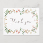 Wildblumengarten Blumen Danke Postkarte (Vorderseite)