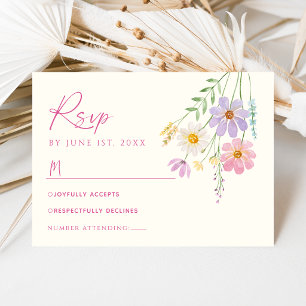 Wildblumengarten Blumen Hochzeit RSVP Karte