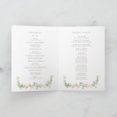 Wildblumengarten-Blumenkranz-Zeremonieprogramm Dankeskarte (Innenseite)