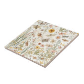 Wildblumengarten Botanische Schmetterlinge Floral Fliese (Seite)