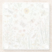 Wildblumengarten Botanische Schmetterlinge Floral Glasuntersetzer (Rückseite)