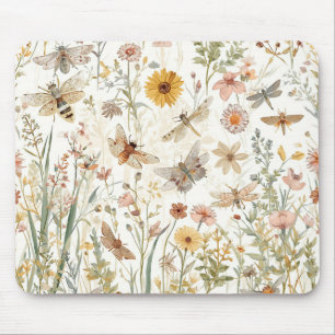 Wildblumengarten Botanische Schmetterlinge Floral Mousepad