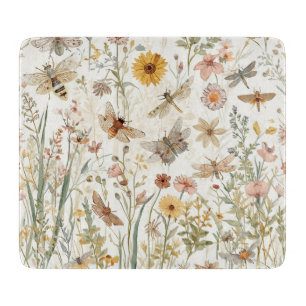 Wildblumengarten Botanische Schmetterlinge Floral Schneidebrett