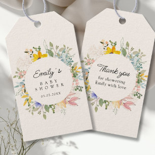 Wildblumengarten Charme Babyparty Geschenkanhänger