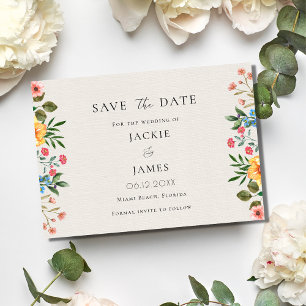 Wildblumengarten Florale Hochzeit Save The Date
