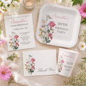 Wildblumengarten Florale Personalisiert Dankeskarte