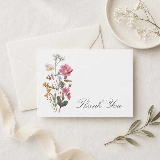 Wildblumengarten Florale Personalisiert Dankeskarte